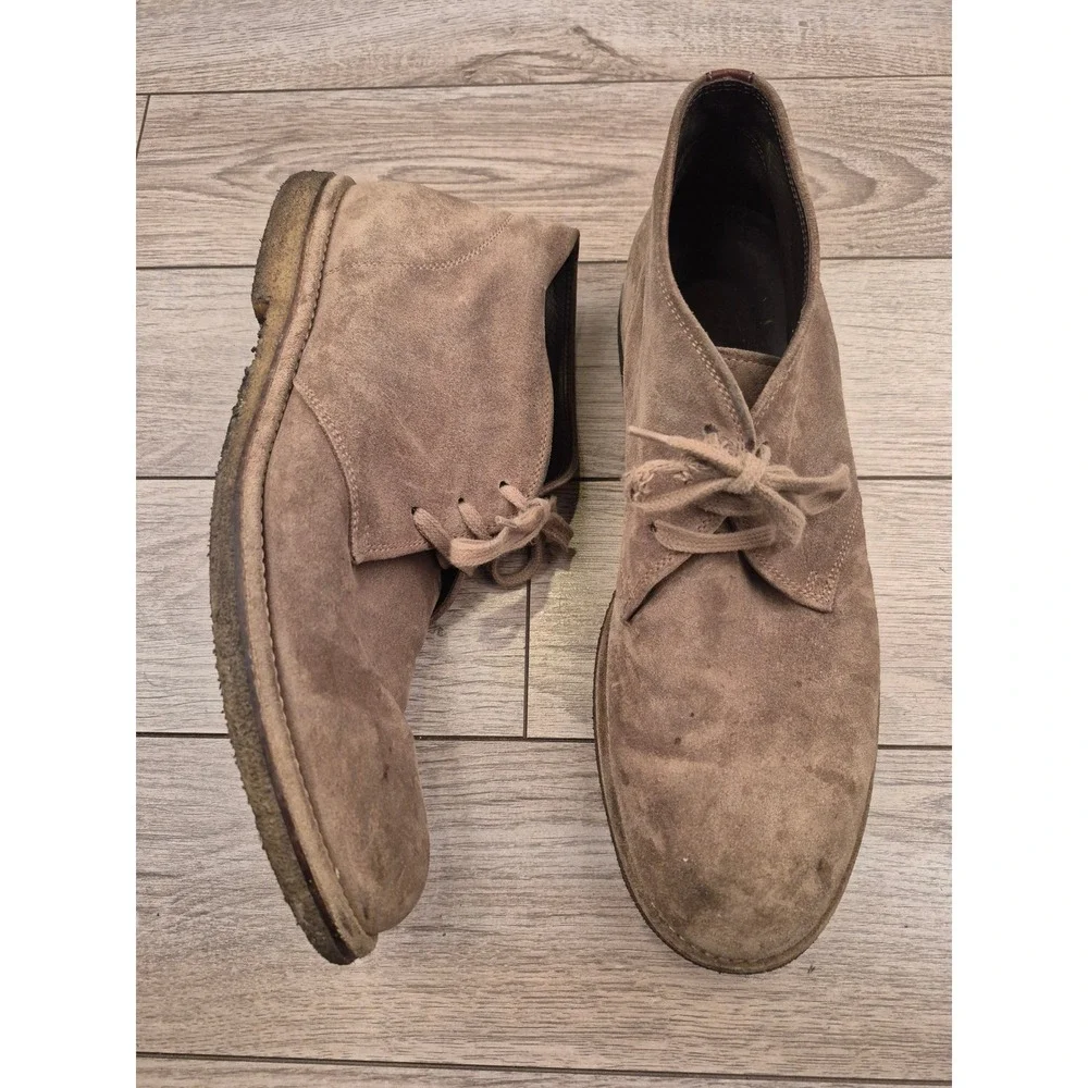 Allen Edmonds Montauk Mens Suede Chukka Boots Taupe Tan Lace Up Ankle Boots 10 D